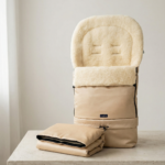 Sleep&Grow natural wool yellow baby footmuff / sleeping bag with extension, Zaffiro