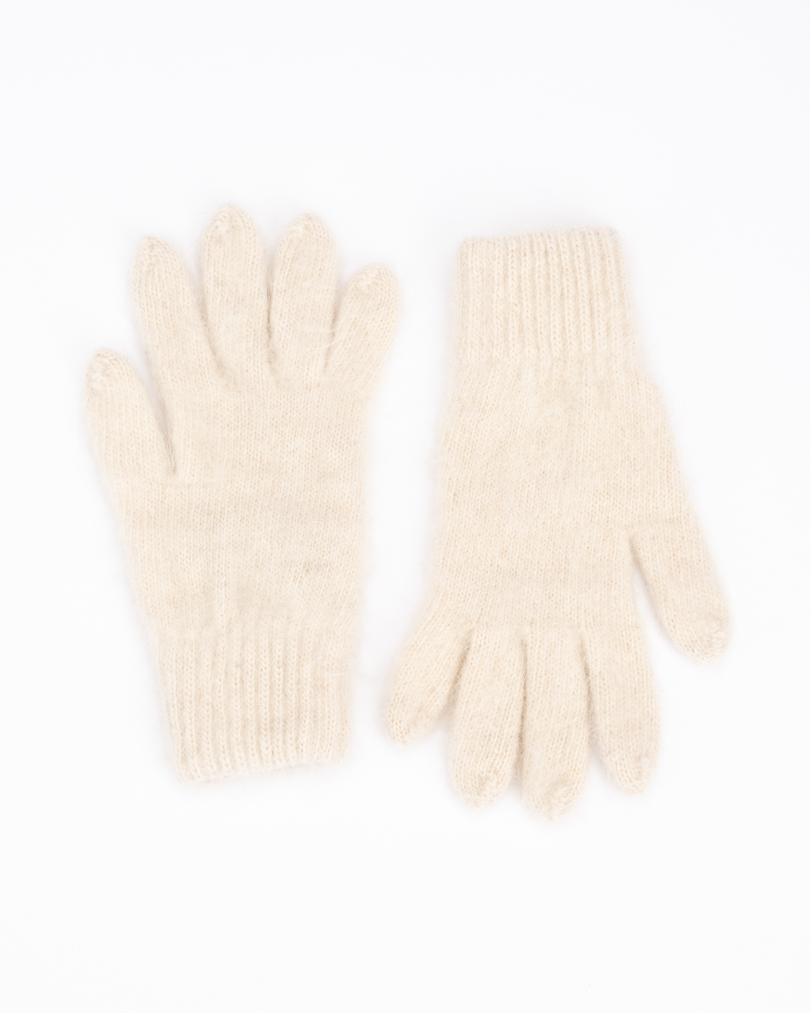 Women’s angora wool fingered gloves WHITE, WoolLando