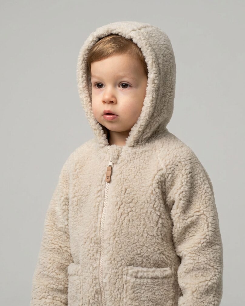 Children’s cream lamb wool jacket, Zaffiro