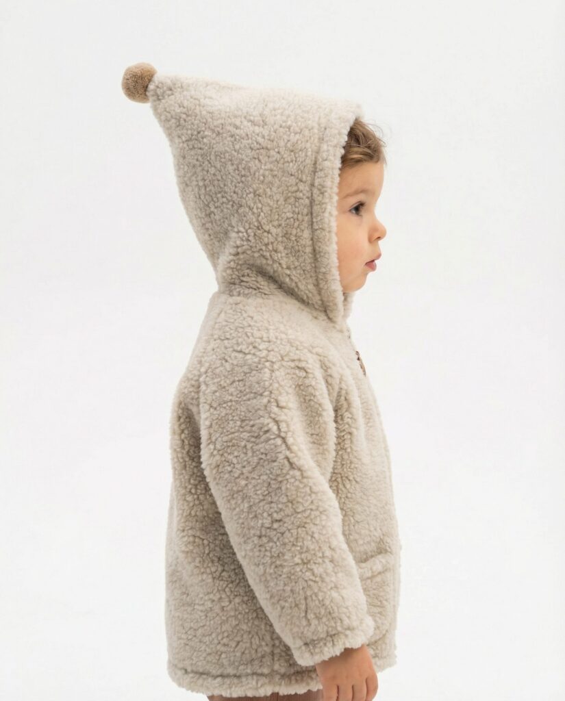 Children’s cream lamb wool jacket, Zaffiro