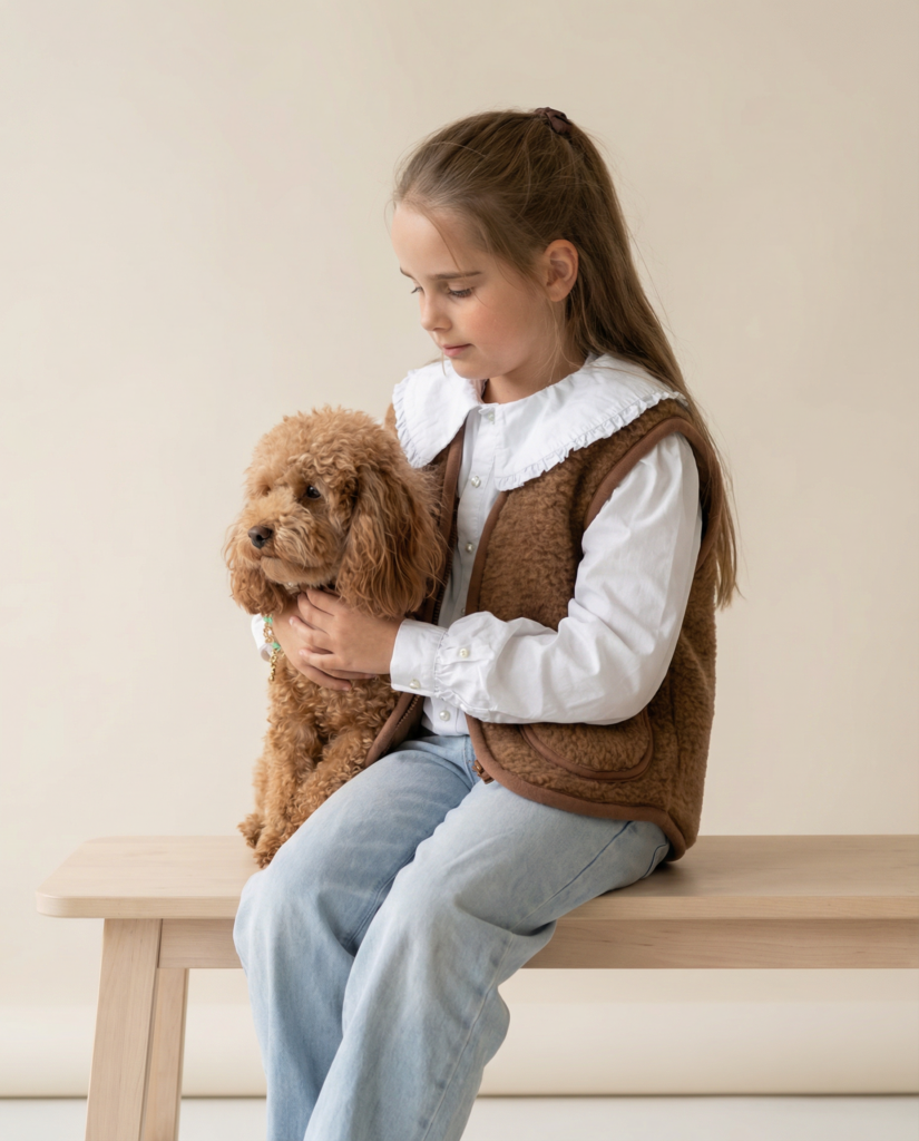 Children’s camel wool vest, WoolLando