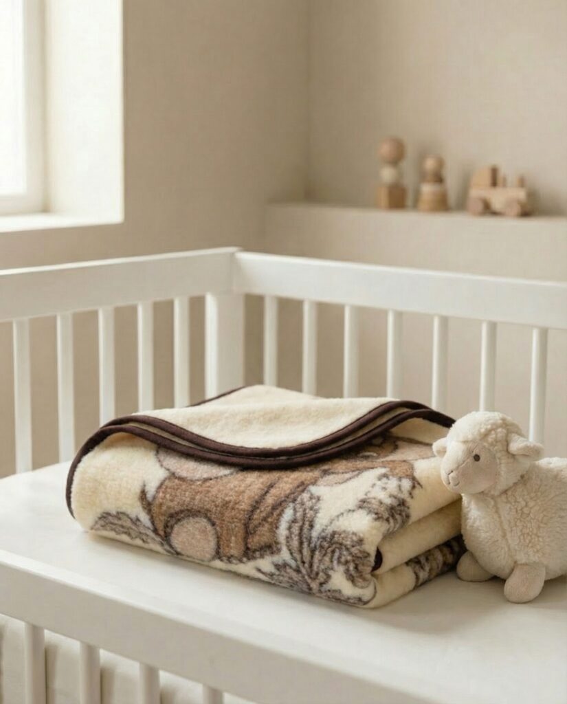 Children’s lightweight merino wool blanket – elephant throw, WoolLando