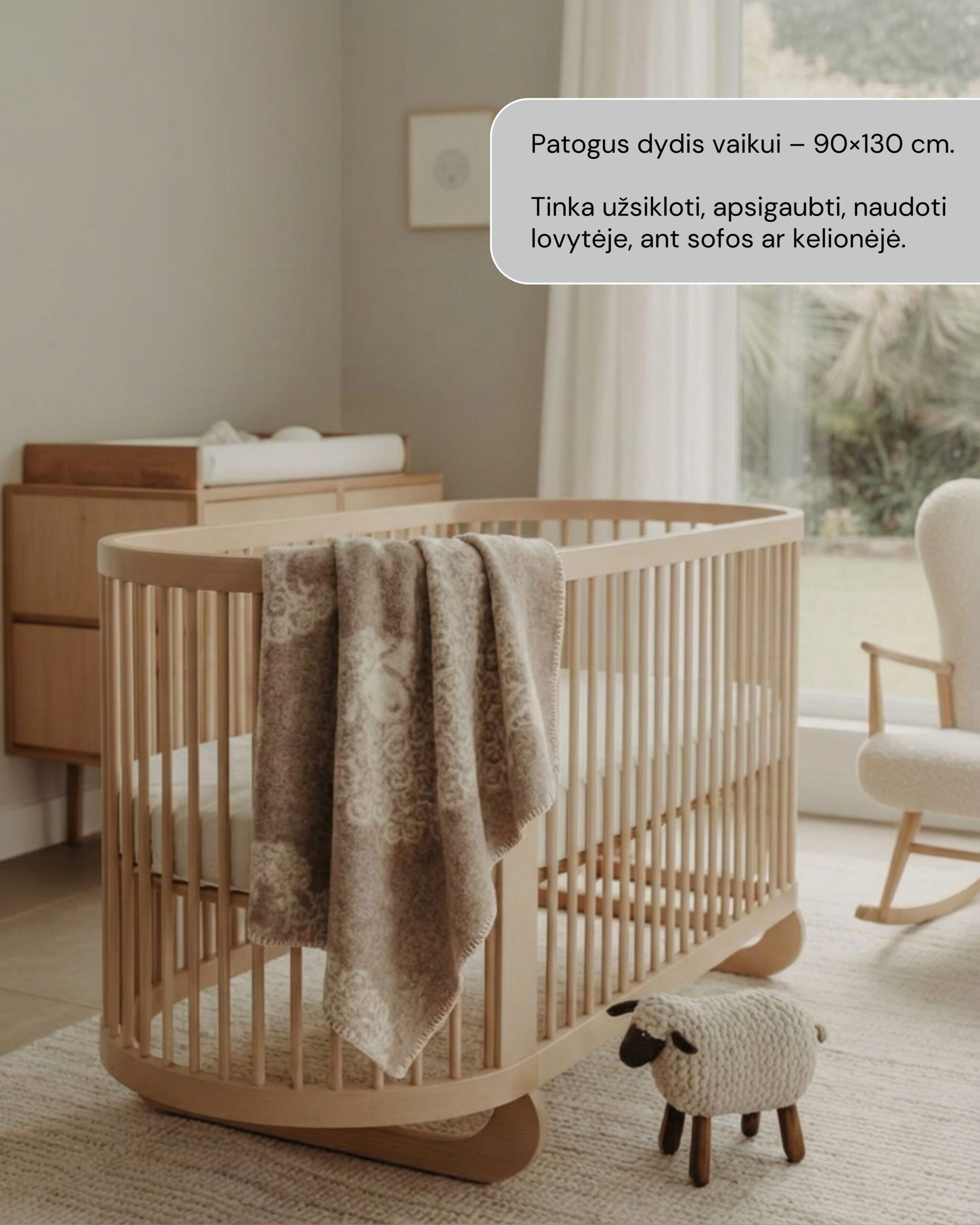 Children’s cream wool blanket LITTLE SHEEP