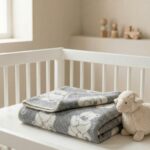 Children’s grey wool blanket TEDDY BEAR