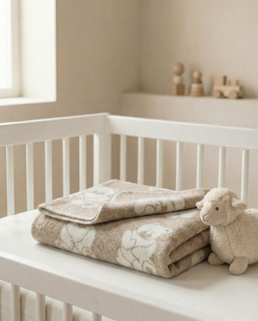 Children’s brown wool blanket TEDDY BEAR