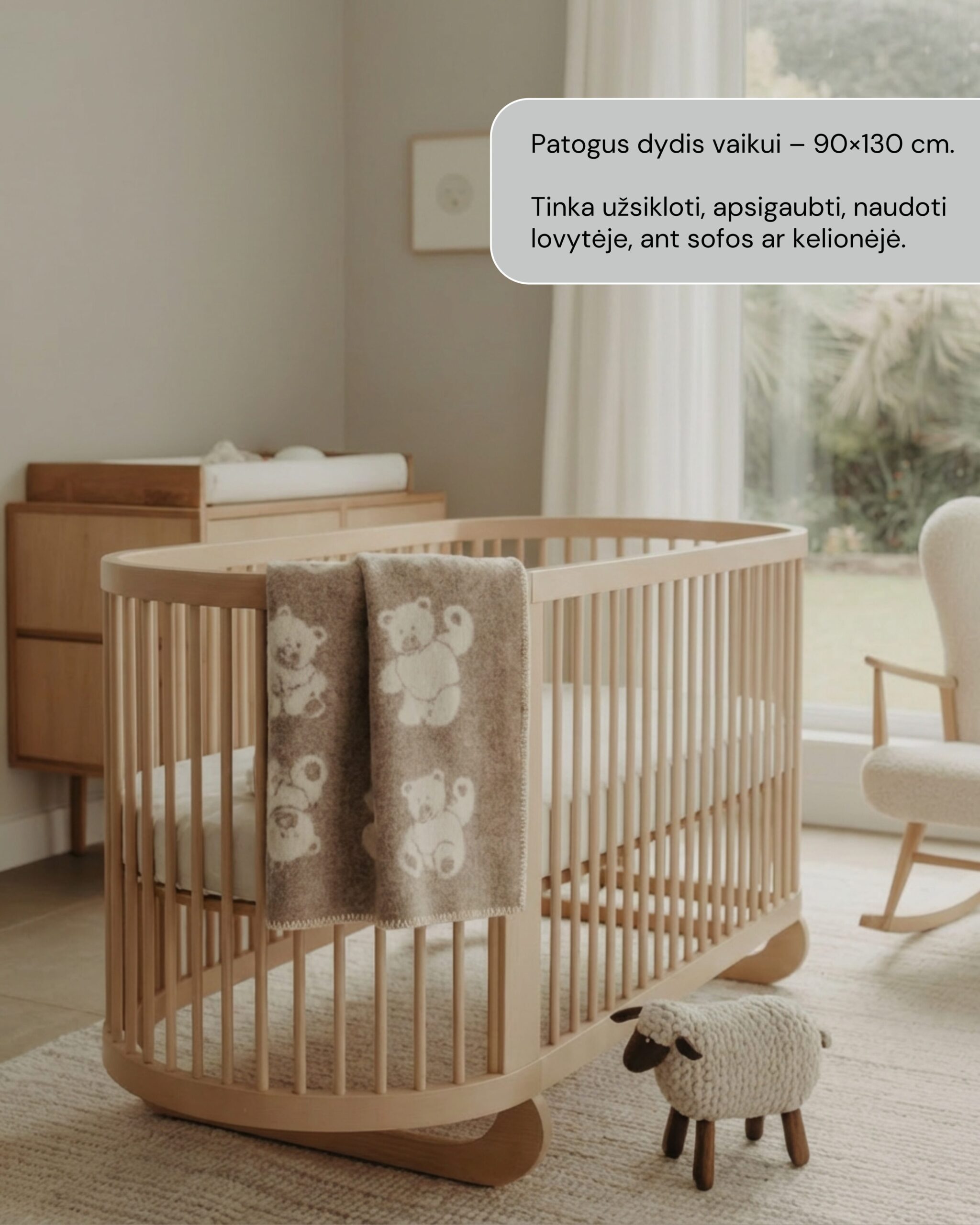 Children’s brown wool blanket TEDDY BEAR