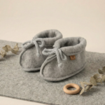 Children’s grey natural wool booties – Zaffiro
