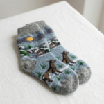 Children’s merino wool socks FOX IN THE HOUSE, WoolLando