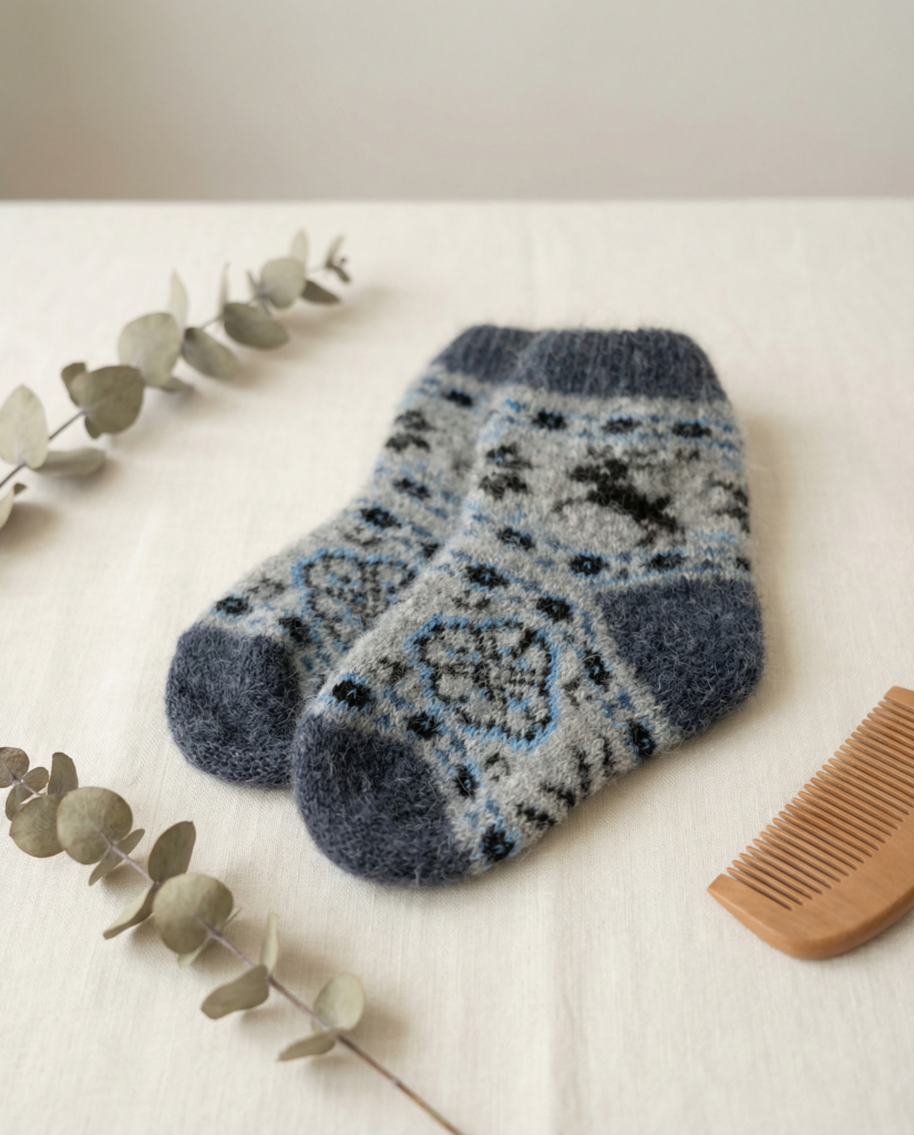 Children’s merino wool socks BLUE DEER, WoolLando