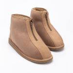 Men’s natural fur suede leather brown ankle boots TONAS, WoolLando