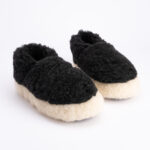 Merino wool boot-style slippers DARK, WoolLando