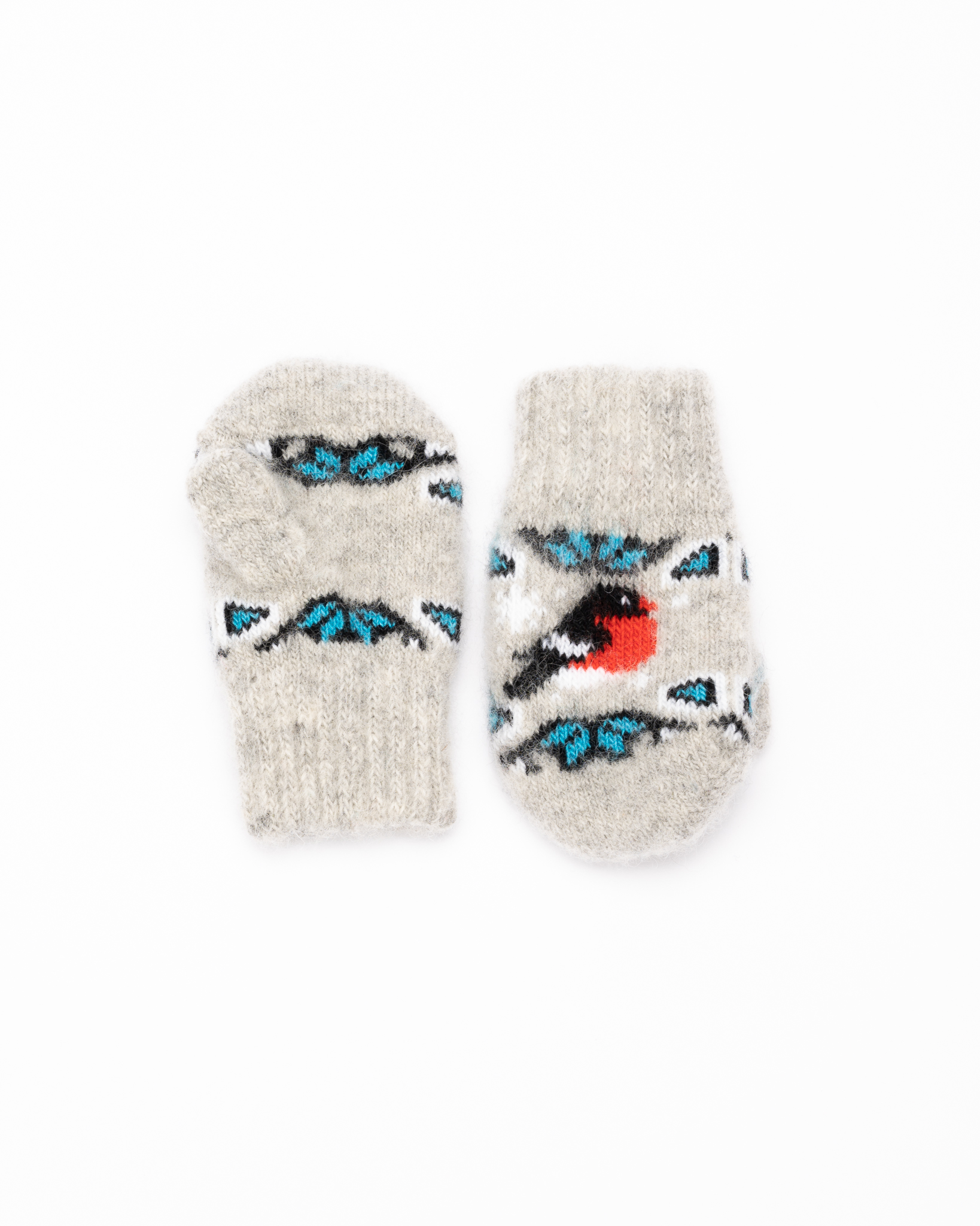 Children’s grey wool mittens SNIEGENA, WoolLando