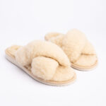 White open merino wool slippers UNA, WoolLando
