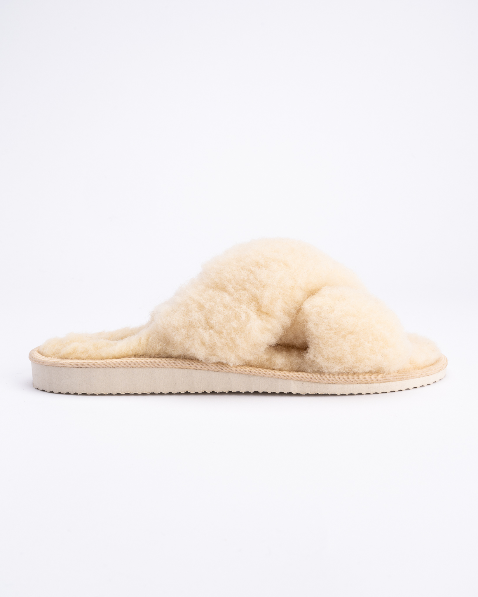 White open merino wool slippers UNA, WoolLando