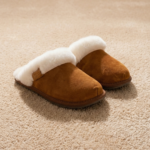 Women's natural fur leather slippers VILNE, WoolLando