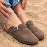 Brown genuine leather slippers / sandals, WoolLando