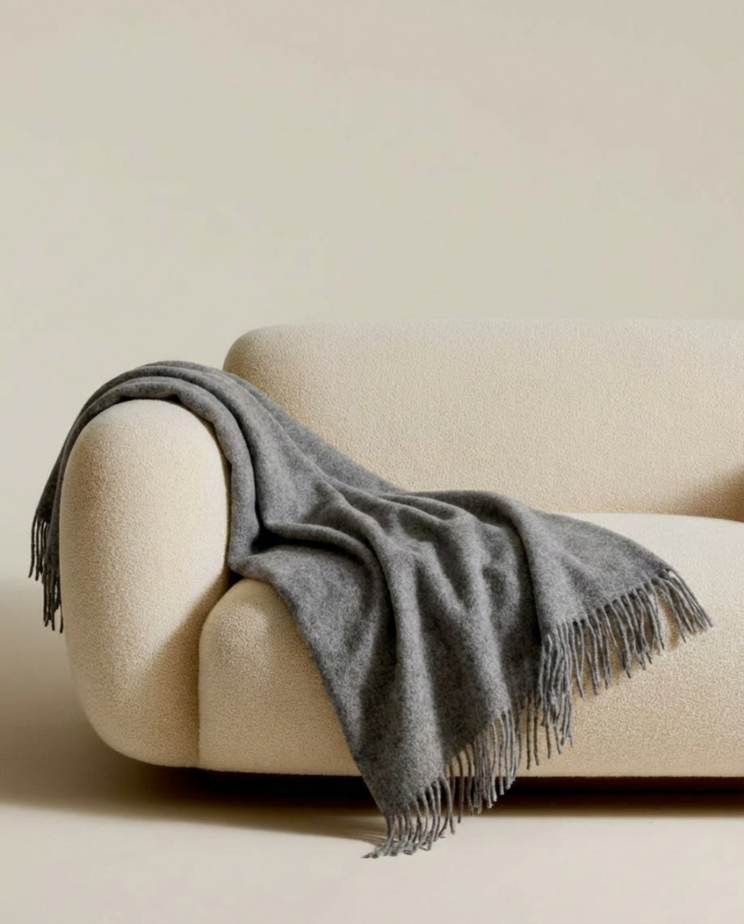 New Zealand sheep wool blanket GREY, WoolLando