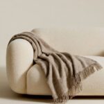 New Zealand sheep wool blanket LIGHT BROWN, WoolLando