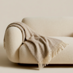 New Zealand sheep wool blanket STRIPED BROWN, WoolLando