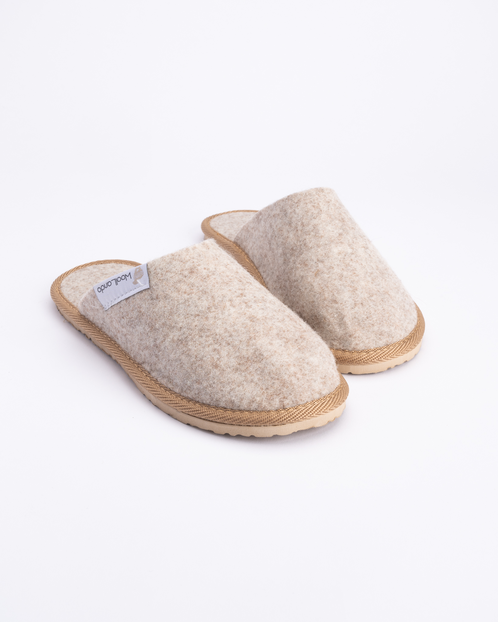 Slip-on felt slippers BEIGE, WoolLando