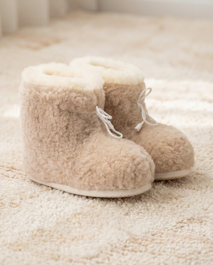 Merino wool boot-style slippers ARA, WoolLando