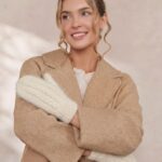 Women’s white angora wool mittens PŪKĖ, WoolLando