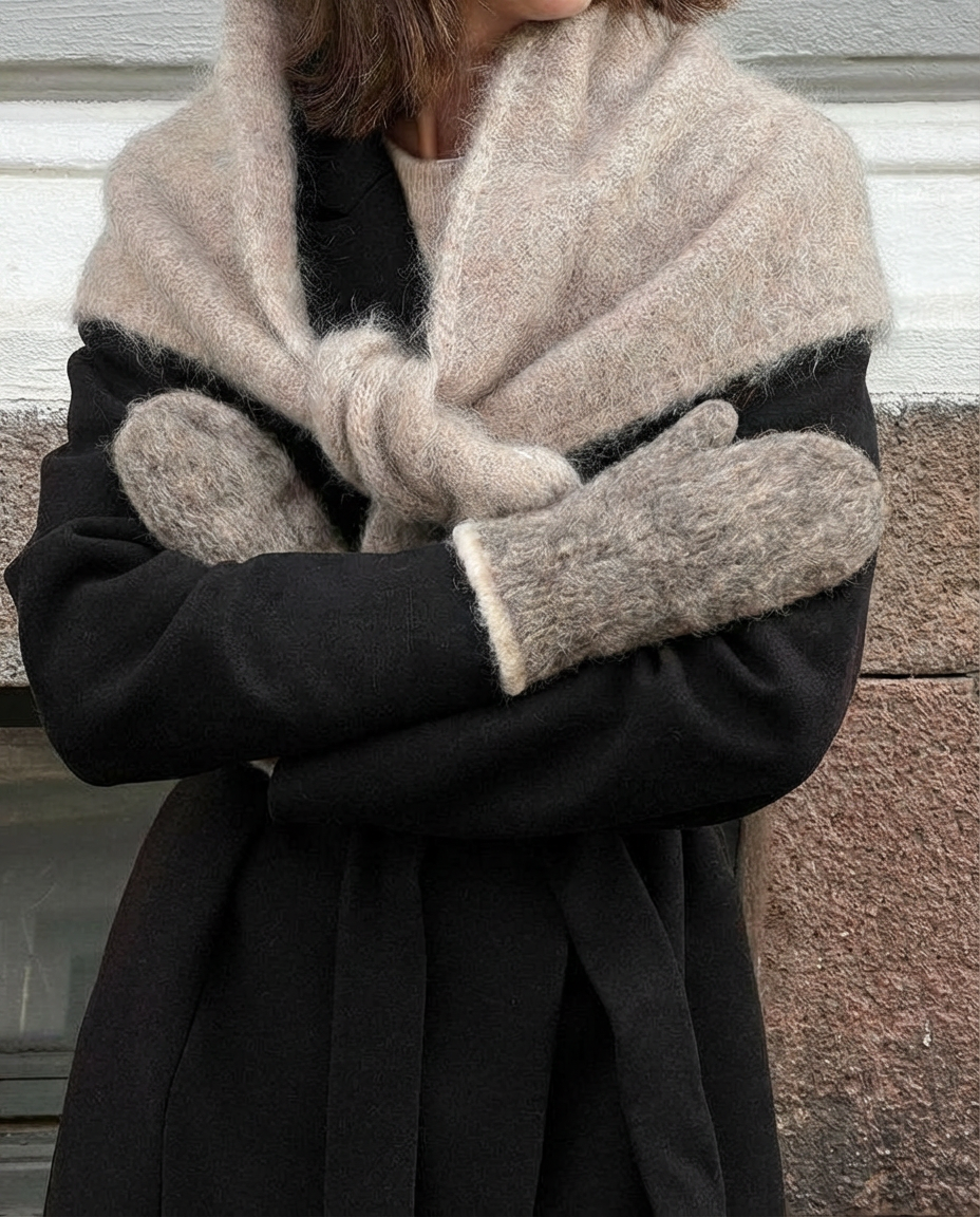 Brown mittens made of 100% dog wool, unisex – WoolLando