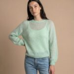 Kid mohair wool sweater LIGHT GREEN