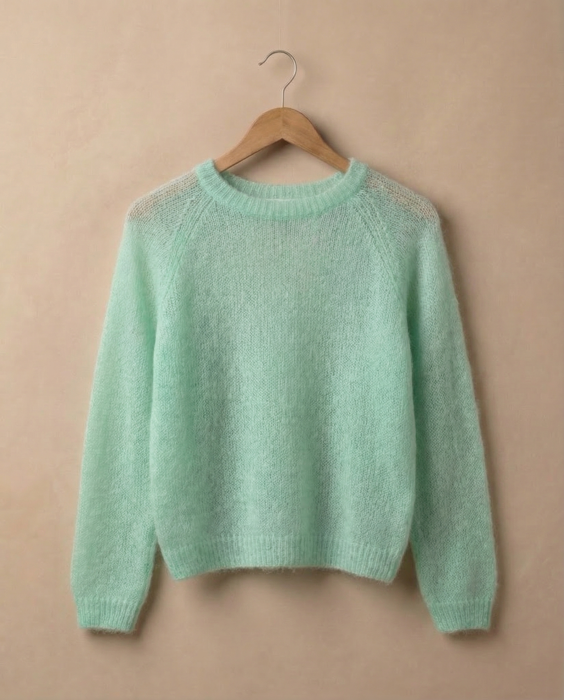 Kid mohair wool sweater LIGHT GREEN