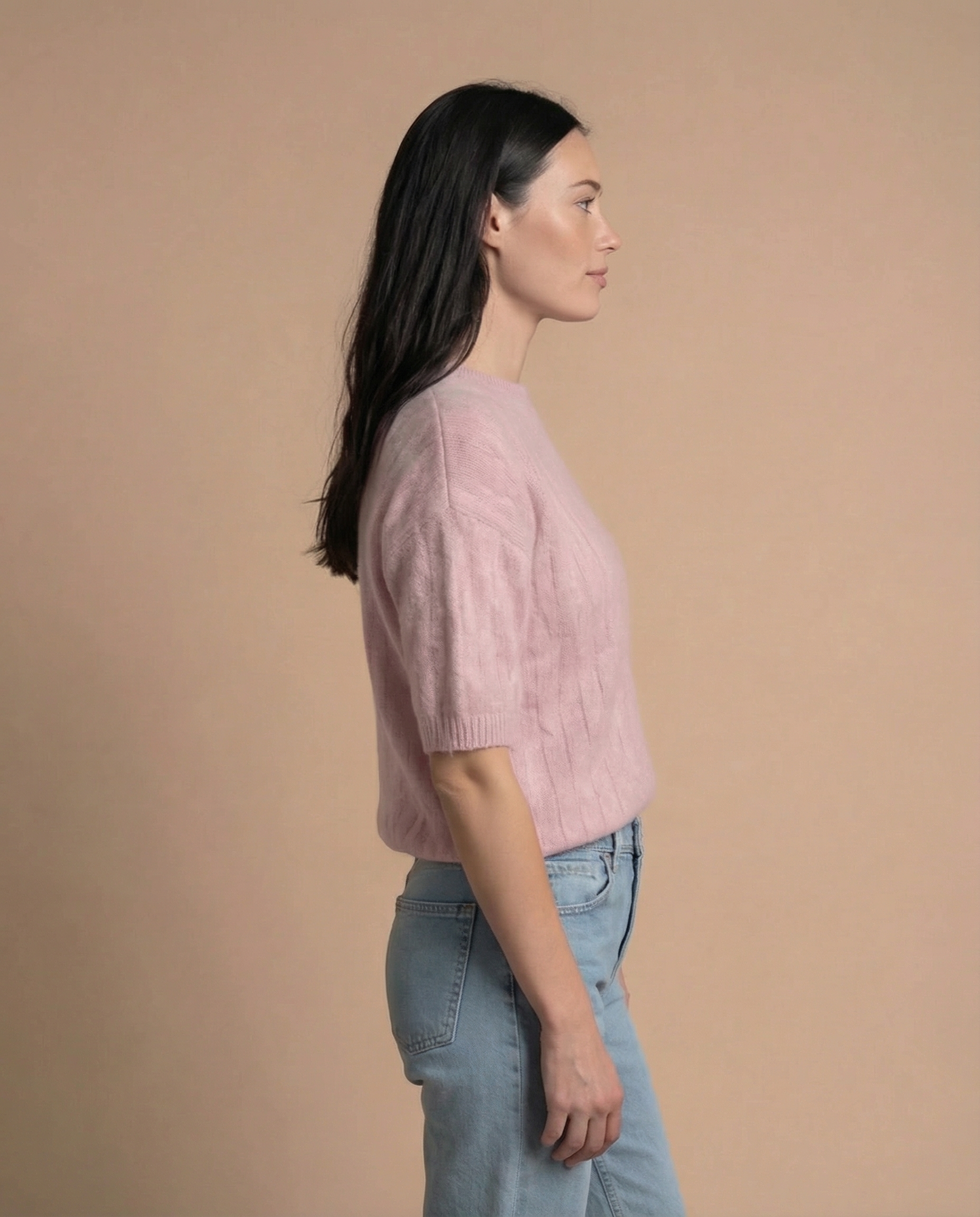 Kid mohair wool sweater BABY PINK