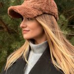 Natural sheepskin brown hat CINAMONE