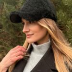 Natural sheepskin black hat NIGHT, WoolLando