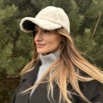 Natural sheepskin white hat PERLA, WoolLando