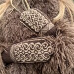 Women’s brown merino wool mittens FROST, WoolLando