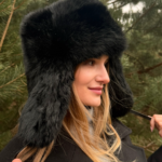 Natural rabbit fur black hat DELLA