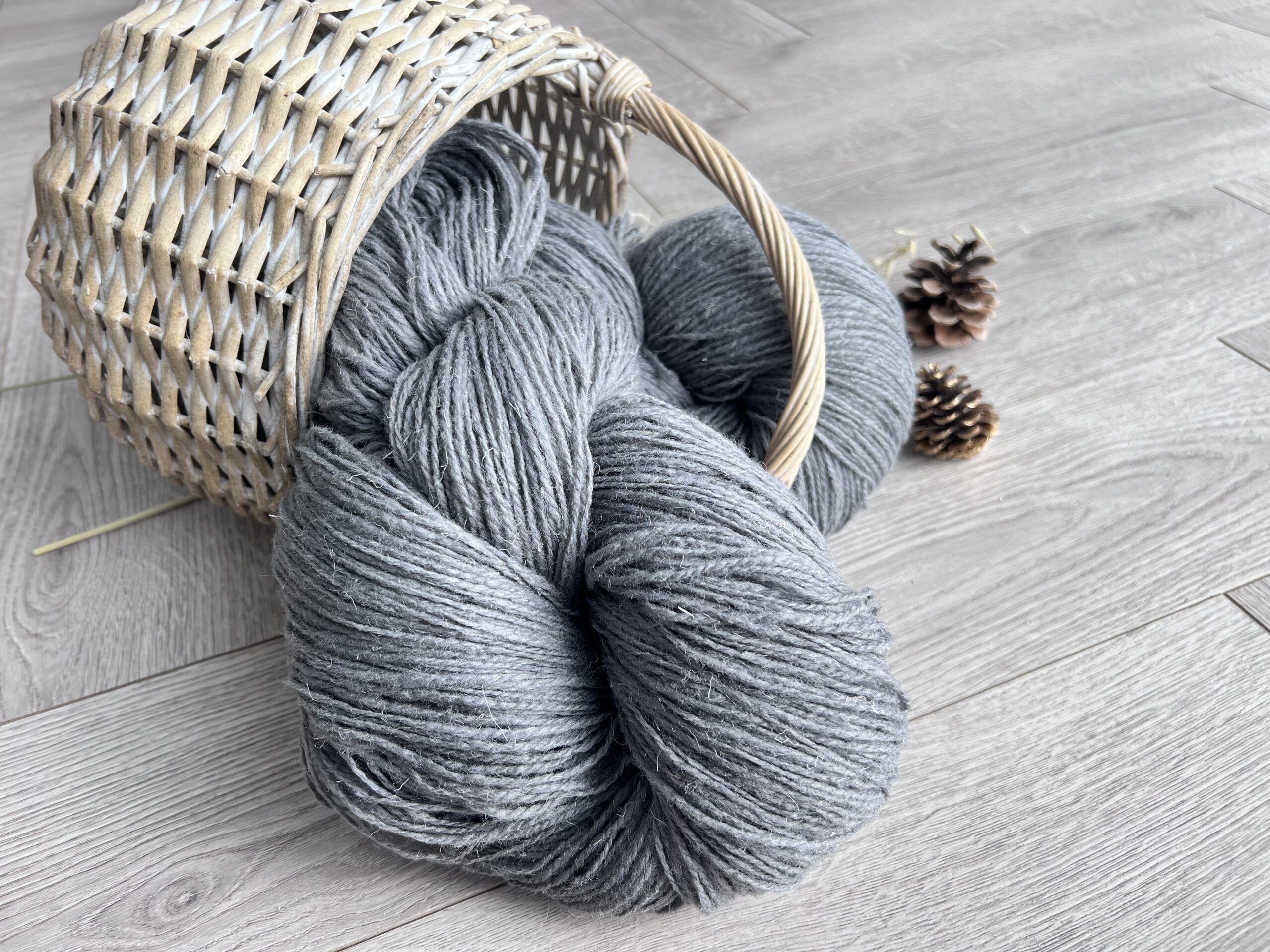 Sheep wool yarn 1 kg – GREY, WoolLando