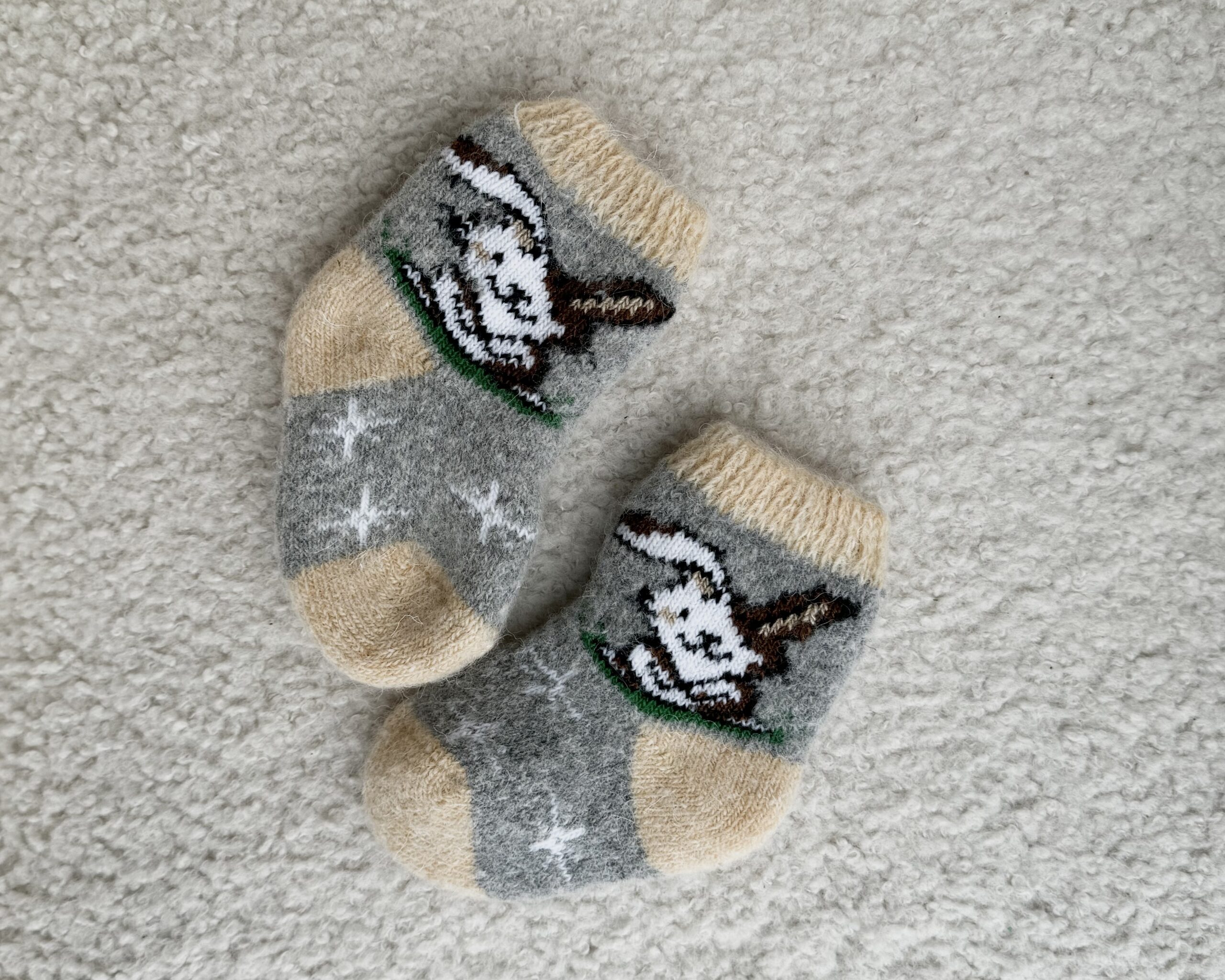 Children’s merino wool socks BROWN RABBIT, WoolLando