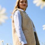 Merino wool cream vest VILĖ “unisex”, WoolLando
