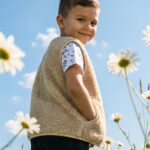 Children’s merino wool cream vest VORA, WoolLando