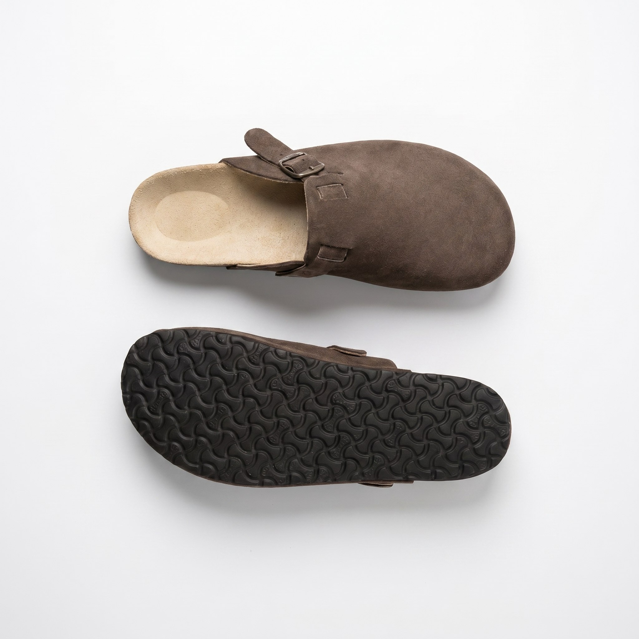 Men’s brown genuine leather slippers / sandals by WoolLando