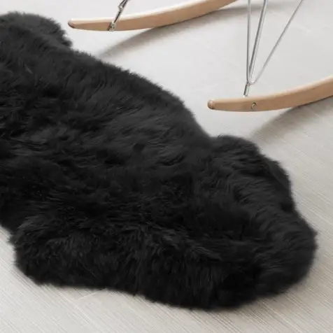 Black thick merino sheepskin 80 × 120 cm, WoolLando