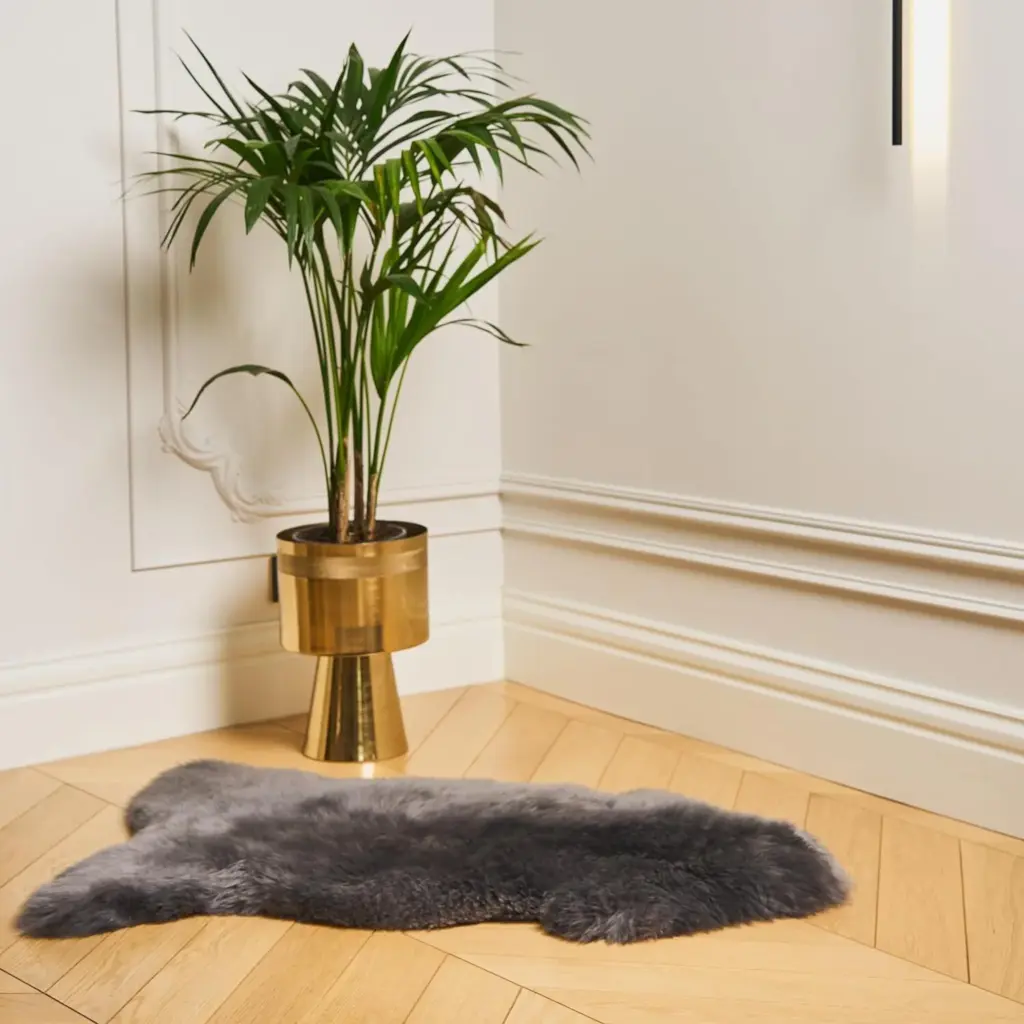 Dark grey thick merino sheepskin 80 × 120 cm, WoolLando