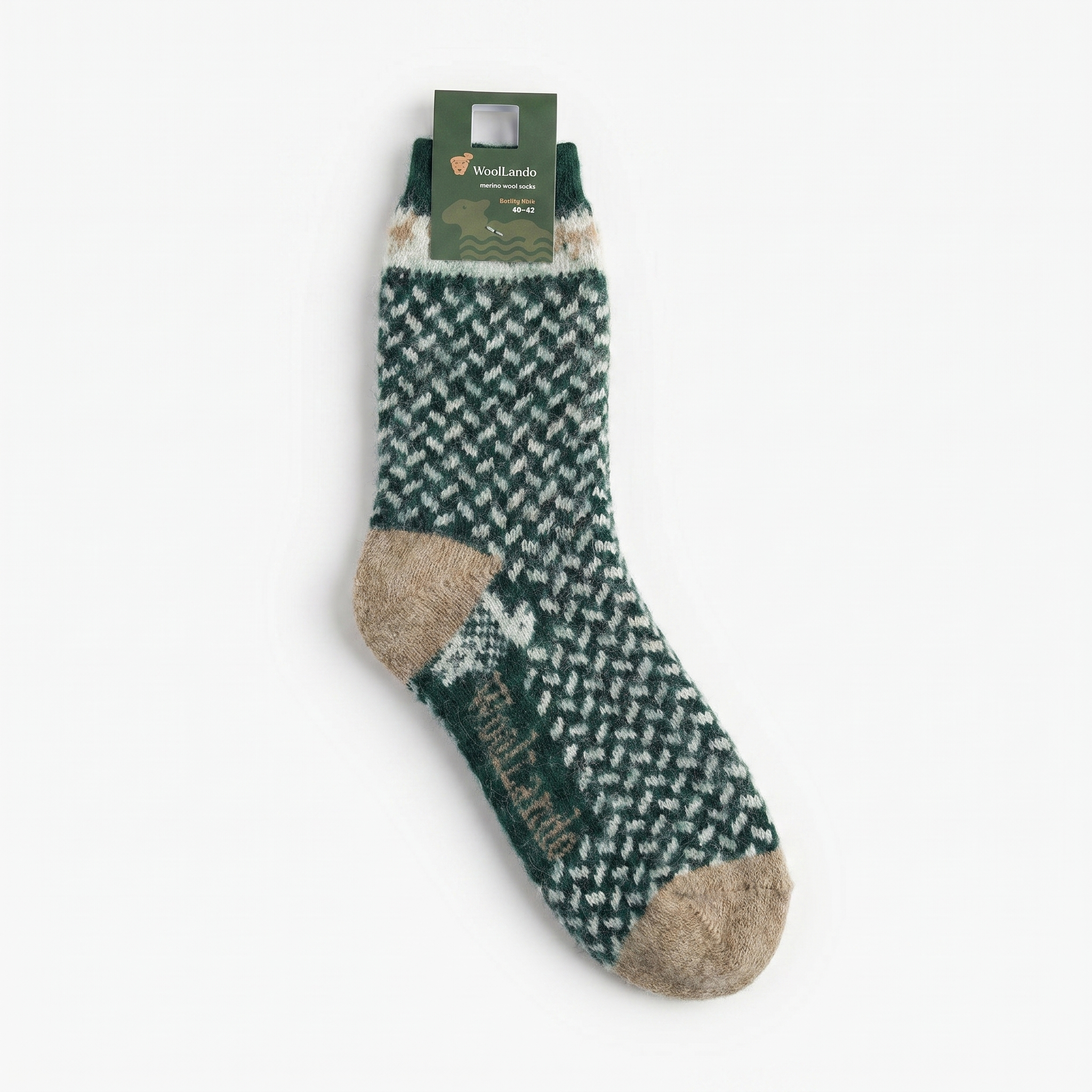 Merino wool socks GREEN FOX, WoolLando
