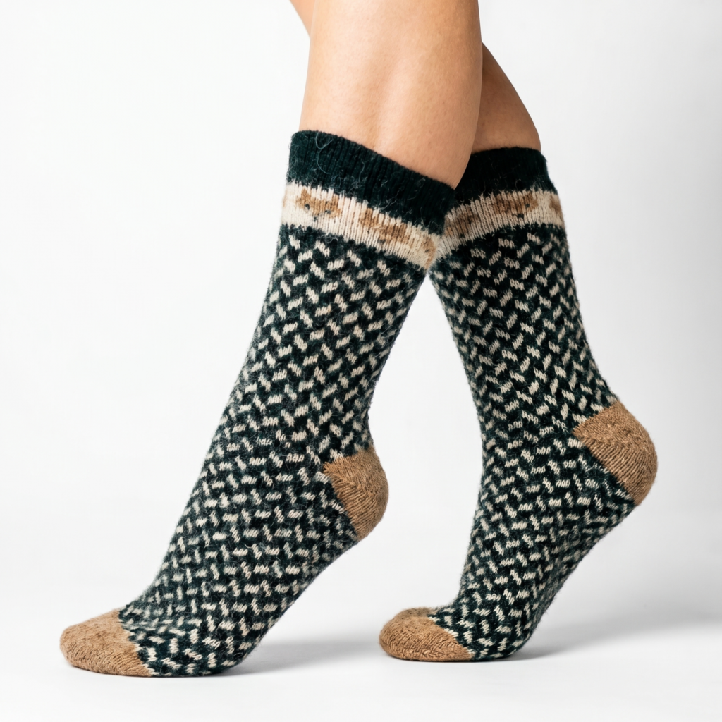 Merino wool socks GREEN FOX, WoolLando