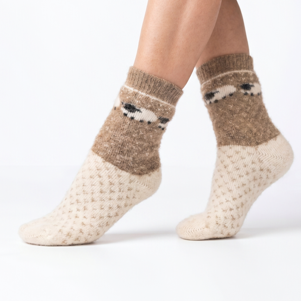 Merino wool socks WHITE SHEEP, WoolLando