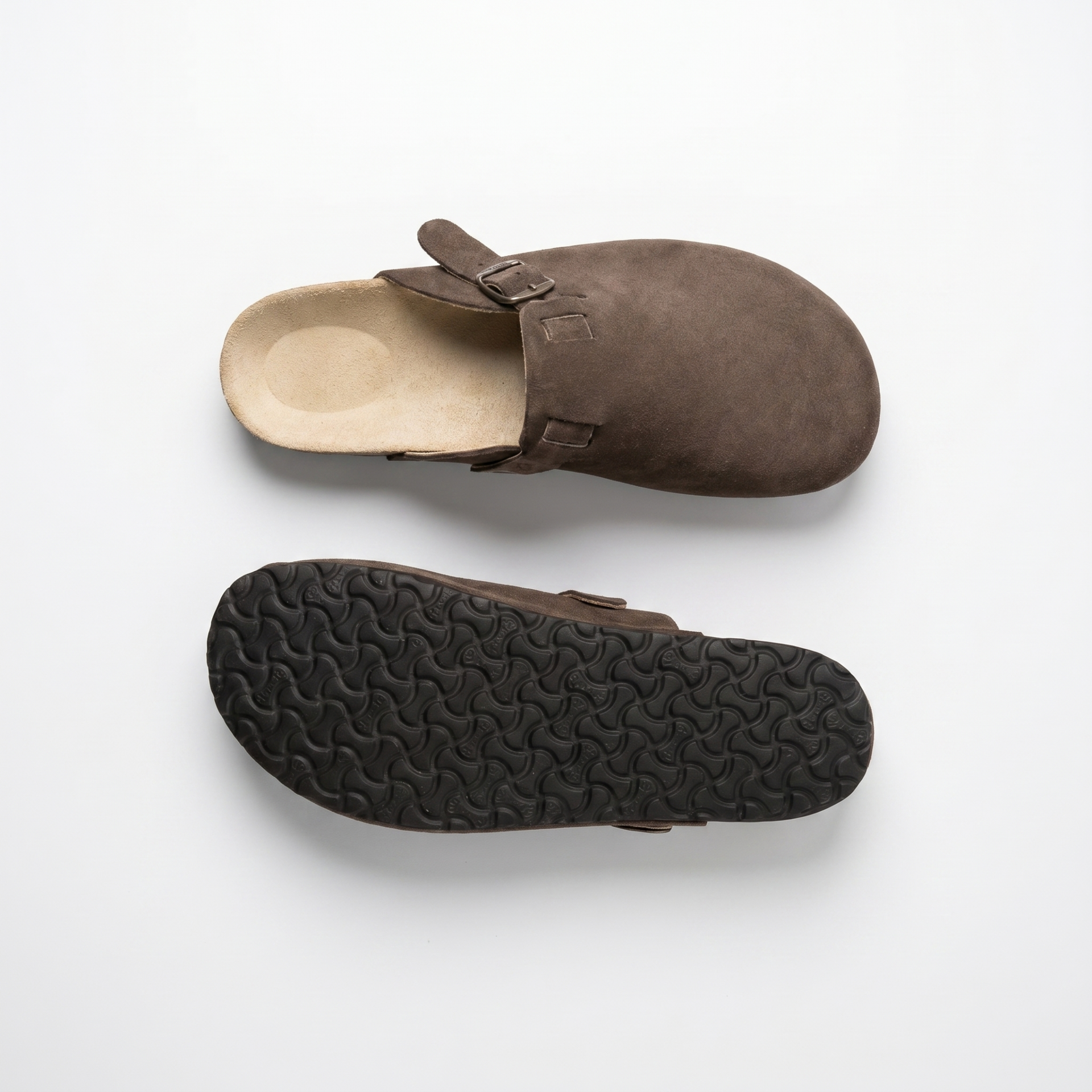 Men’s brown genuine leather slippers / sandals by WoolLando