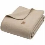 Children's light brown cotton blanket OSLO, Zaffiro