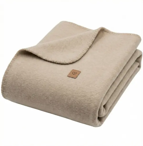Children's light brown cotton blanket OSLO, Zaffiro
