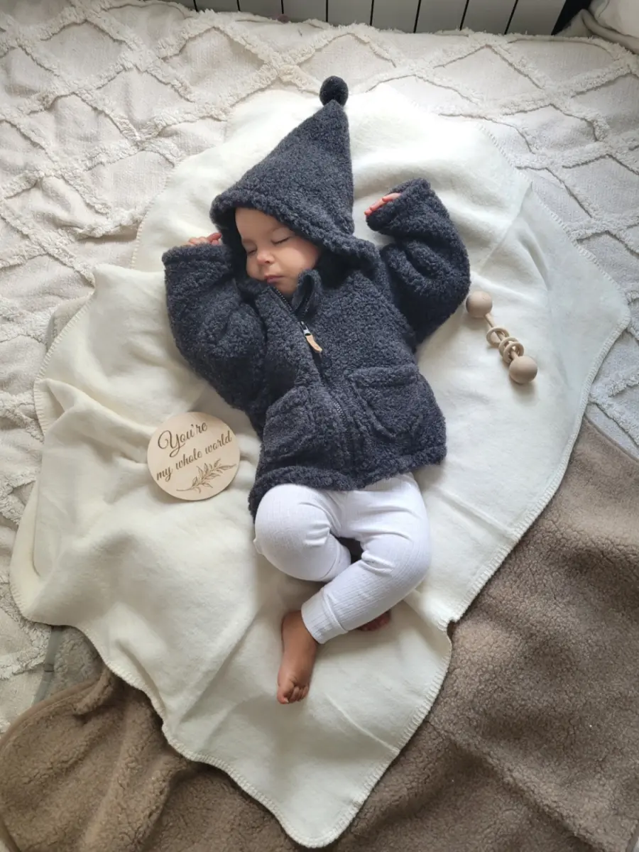 Children's white cotton blanket OSLO, Zaffiro