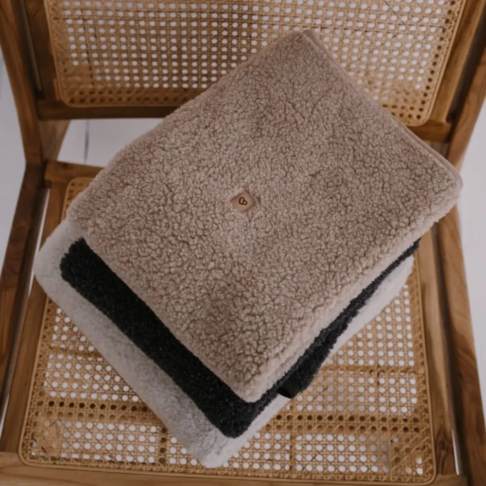 Children's brown wool blanket, NEVADA Zaffiro